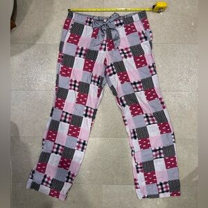 American Eagle Aerie Polar Bear Patchwork PJ Pink & Gray Pants